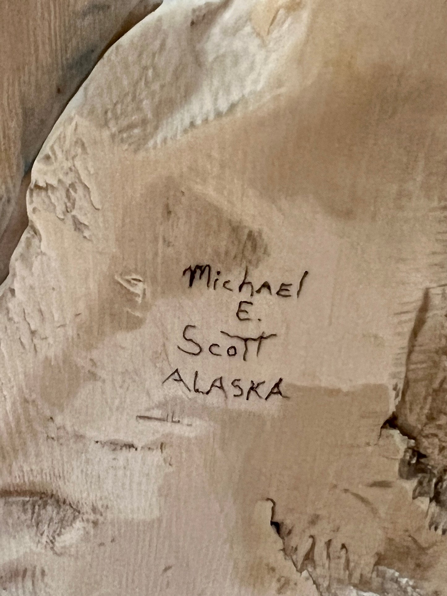 Fossilized Woolly Mammoth Tusk Scrimshaw